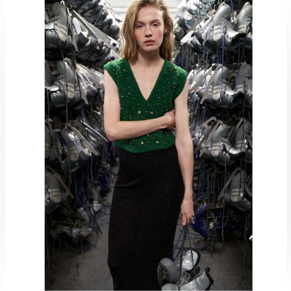 ZARA PEARL TRIM KNIT VEST 9598/374 294/020 - Picture 6 of 8